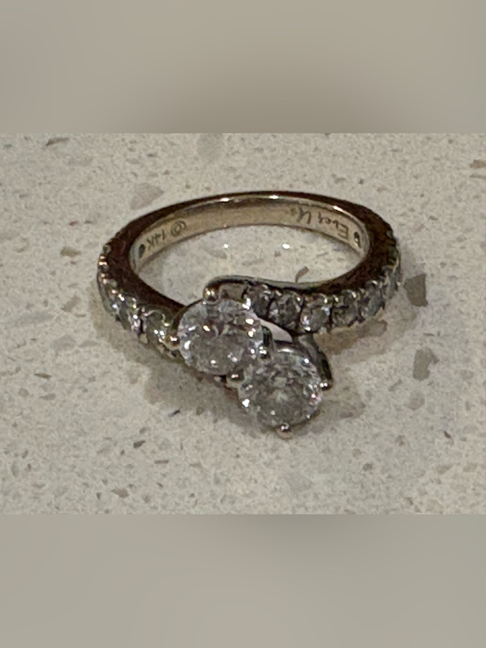 Classic Two-Stone Diamond Band Ring in White